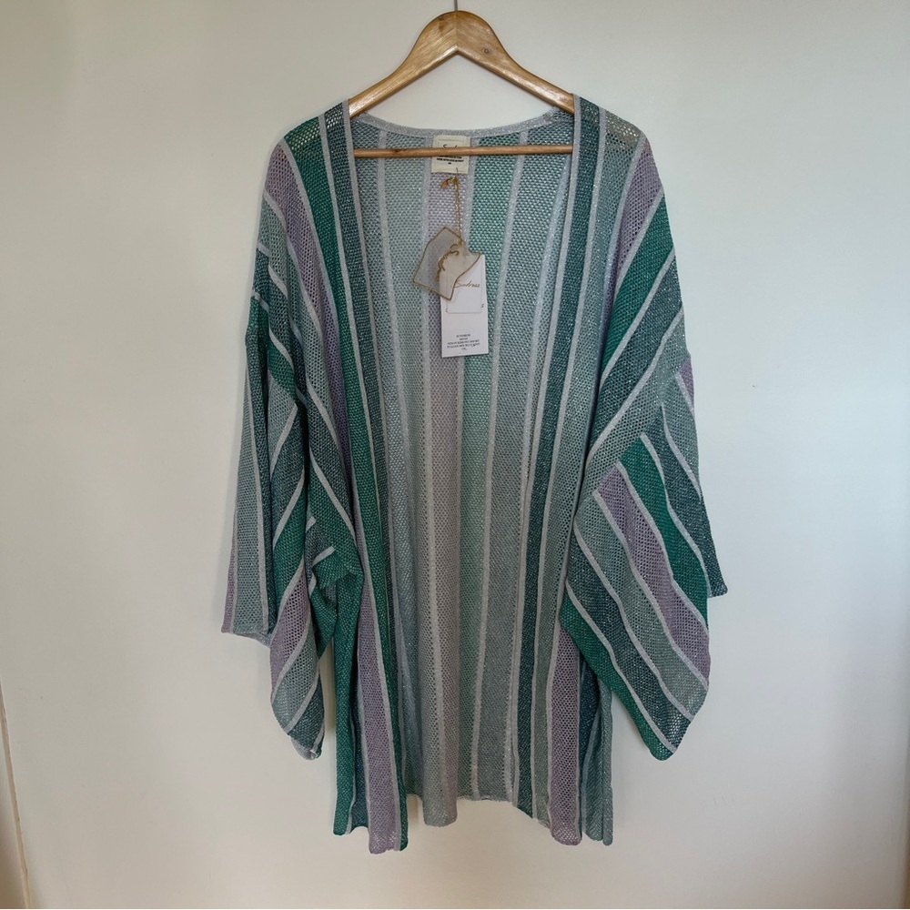 Sundress Metallic Rainbow Coverup Blue Purple One Size NWT